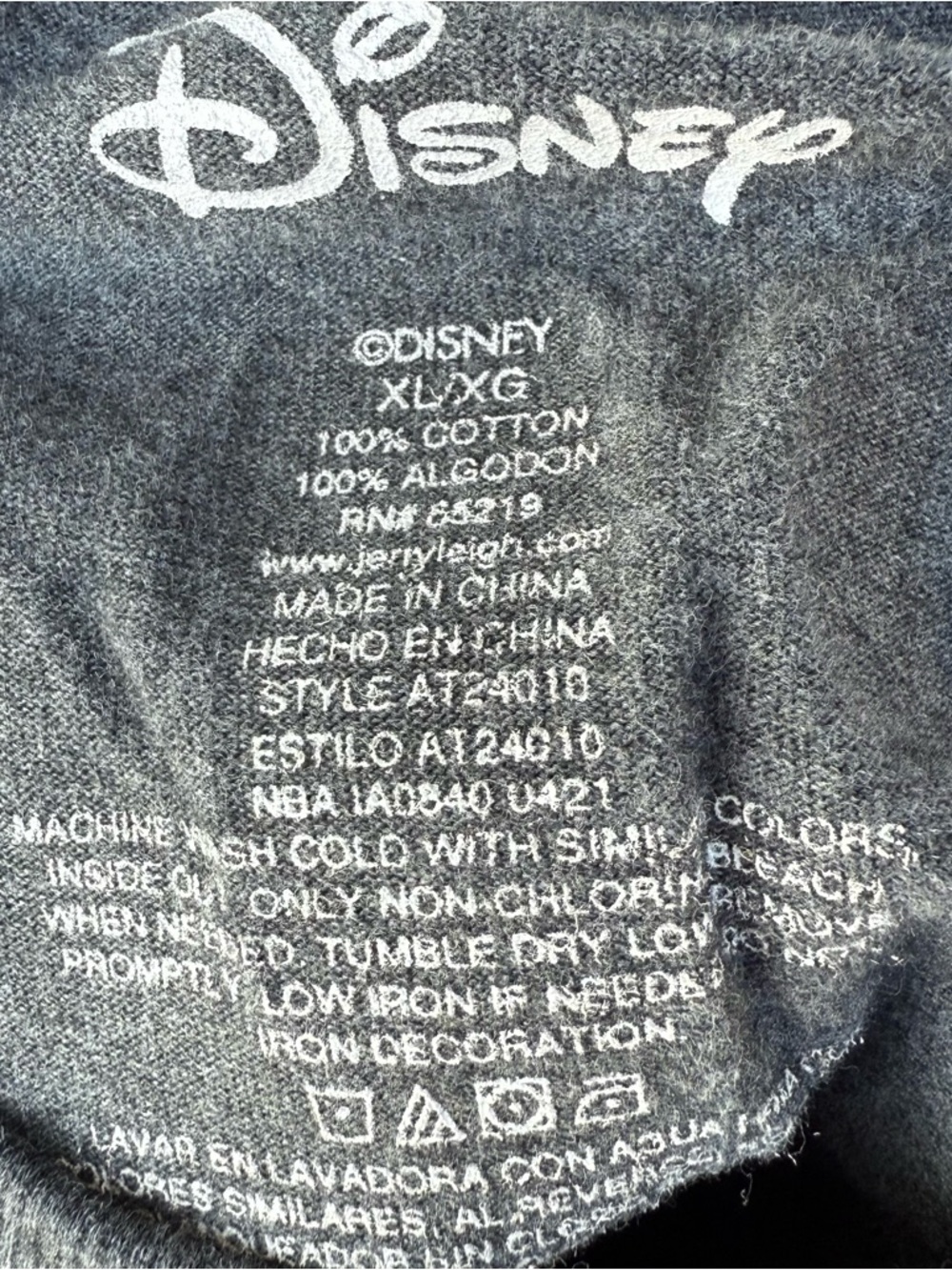 Disney Mickey Mouse Spirit Jersey Style LS Sweatshirt in Gray - Size XL - Picture 6 of 6